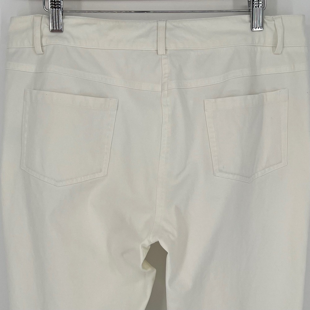 J. McLaughlin Womens Straight Leg Cotton Pants Size 10 Off White Casual Preppy - Picture 4 of 9